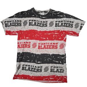 Vintage Portland Trailblazers Allover Print Graphic T Shirt